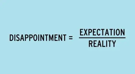 disappointment expectation reality